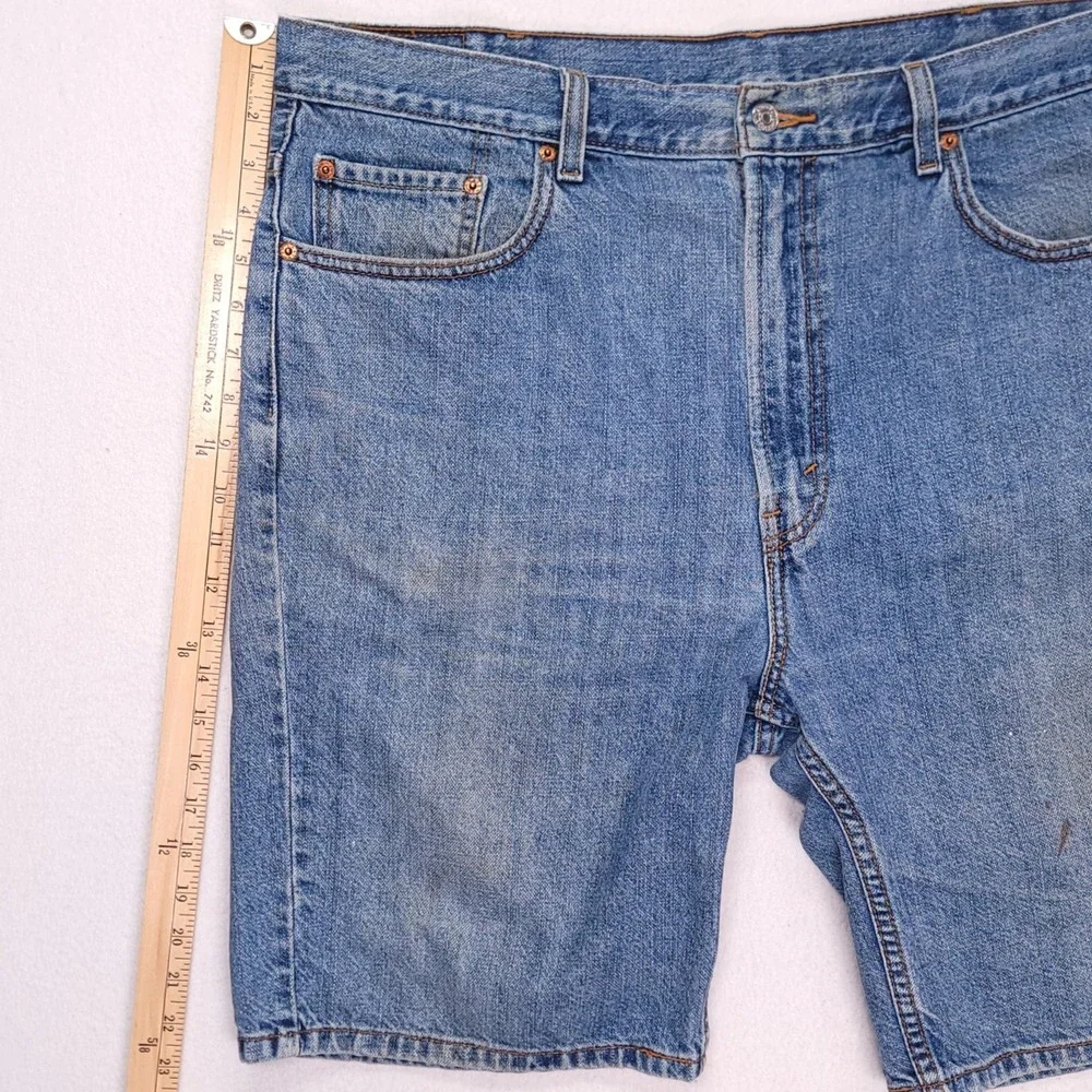 Levis 505 Regular Fit Denim Shorts Mens 40 Blue Medium Wash Cotton 345052111